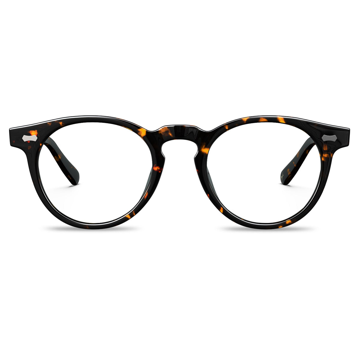 Carfia Dublin CA5506-FC14 Tortoise Acetate Round Prescription Glasses Eyeglasses for Unisex, Front View