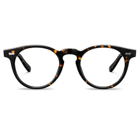 Carfia Dublin CA5506-FC14 Tortoise Acetate Round Prescription Glasses Eyeglasses for Unisex, Front View