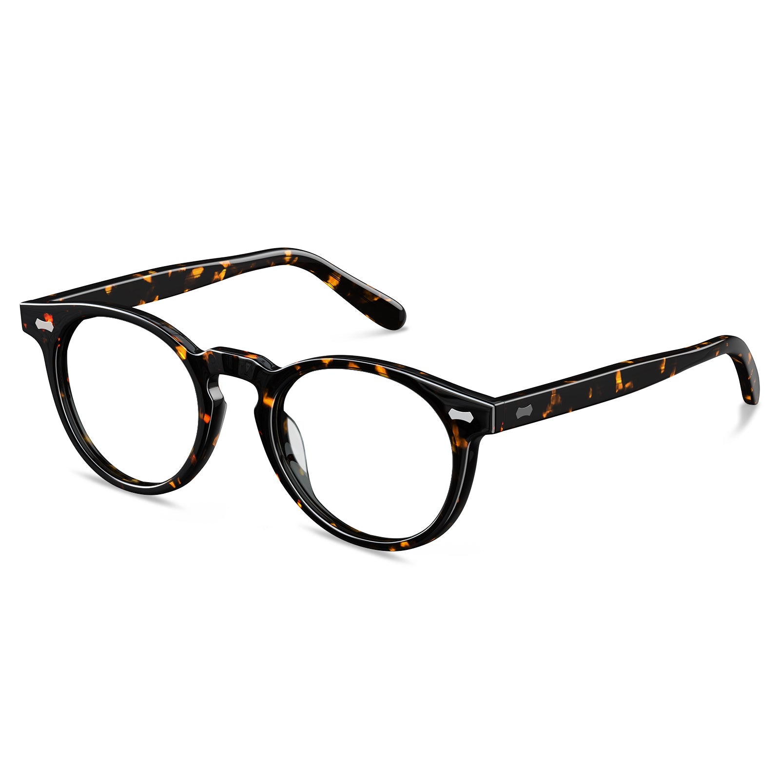 Carfia Dublin CA5506-FC14 Tortoise Acetate Round Prescription Glasses Eyeglasses for Unisex, Side View