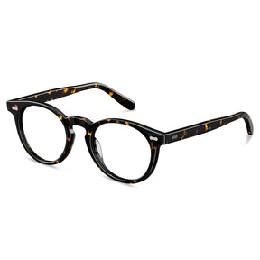 Carfia Dublin CA5506-FC14 Tortoise Acetate Round Prescription Glasses Eyeglasses for Unisex, Side View