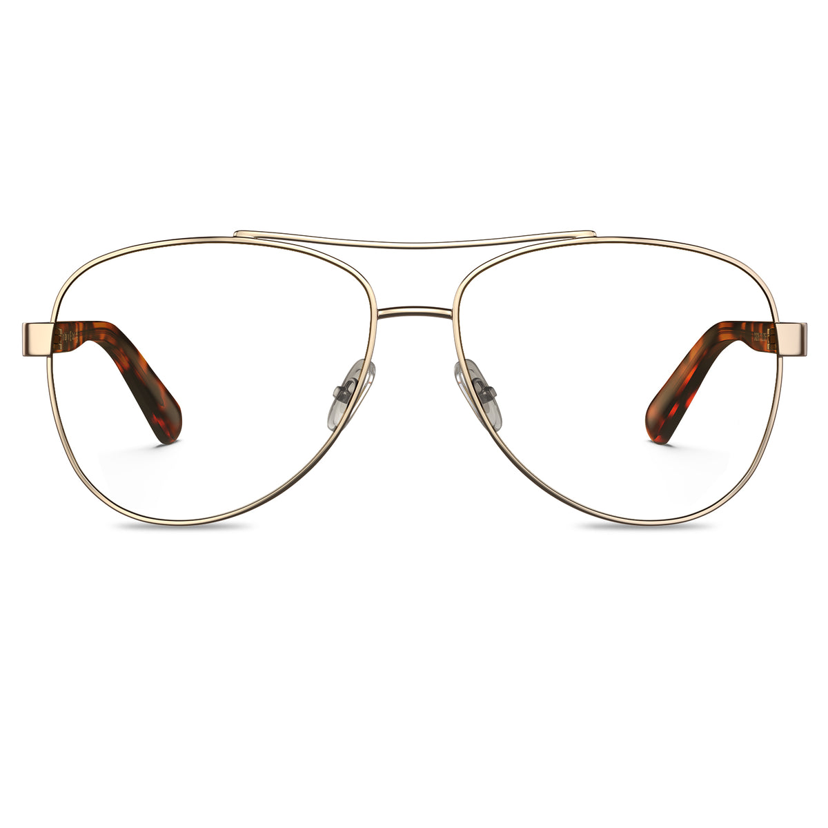 carfia-gold-aviator-prescription-eyeglasses-brown-tortoise-shell-temples-metal-frame-optical-glasses-front