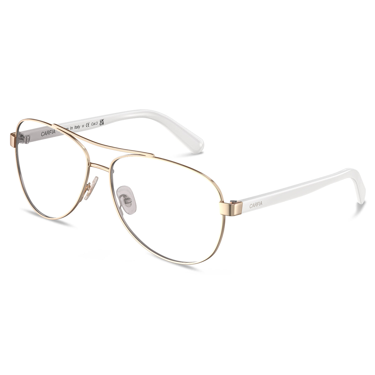 carfia-gold-aviator-prescription-eyeglasses-white-shell-temples-metal-frame-optical-glasses-angle