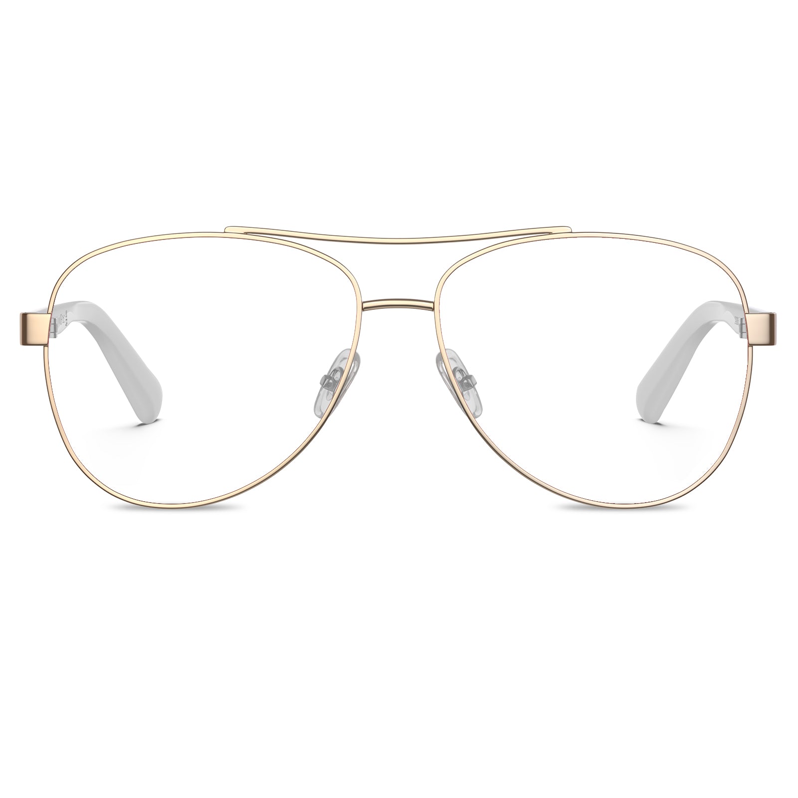 carfia-gold-aviator-prescription-eyeglasses-white-shell-temples-metal-frame-optical-glasses-front