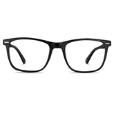Carfia Hemet-FL01 Black Acetate Rectangular Prescription Glasses Eyeglasses for Unisex, Front