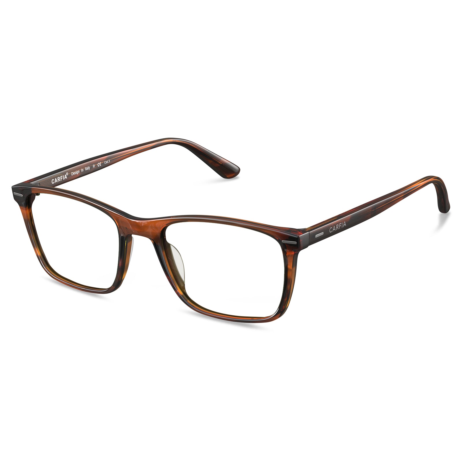Carfia hemet fl02 unisex tortoise acetate prescription eyeglasses, angle view