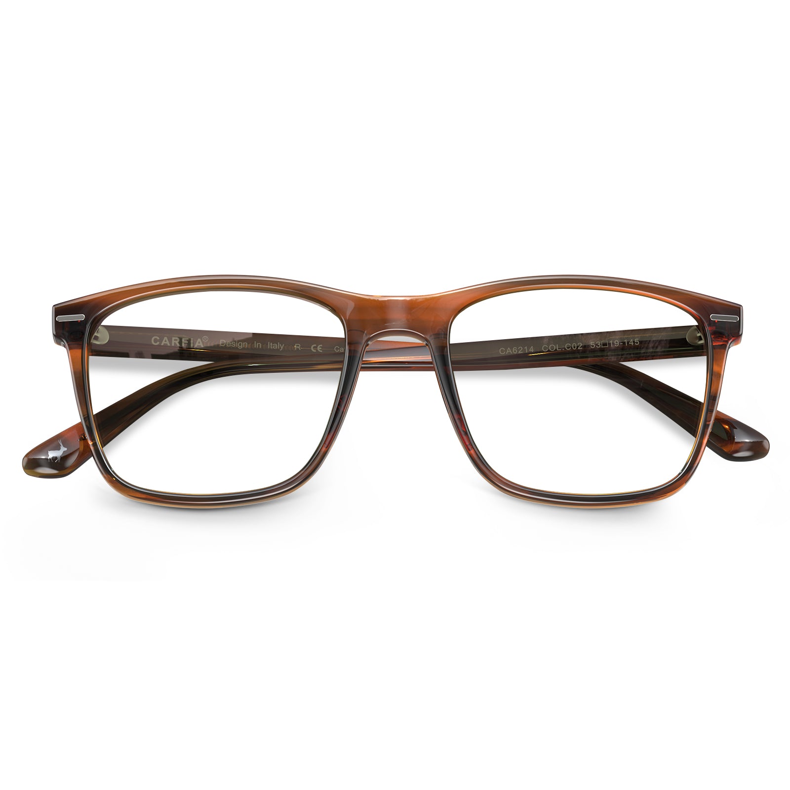 Carfia hemet fl02 unisex tortoise acetate prescription eyeglasses, fold view