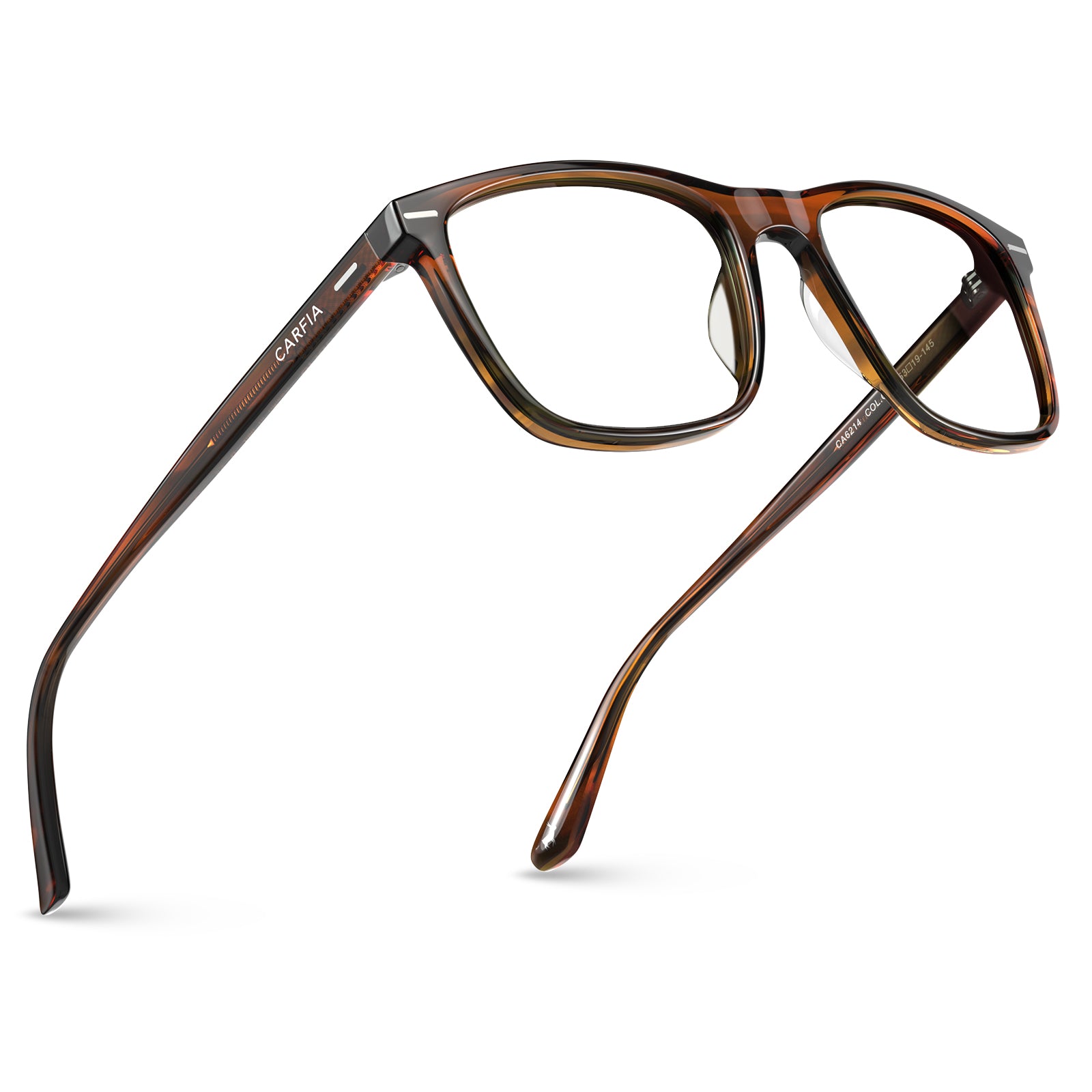 Carfia hemet fl02 unisex tortoise acetate prescription eyeglasses, side view