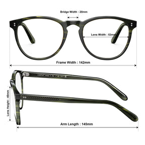 Carfia Italian acetate eyeglasses green tortoise round frame flat lay top view handmade prescription glasses