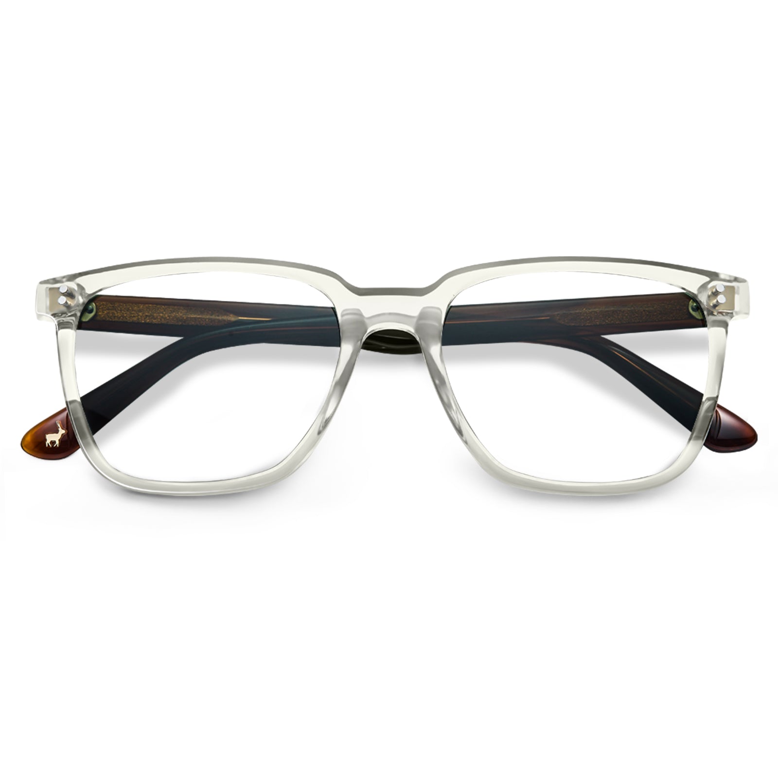 Carfia Kenosha CA5354FL22 Clear Acetate Square Prescription Glasses Eyeglasses for Men, Folded View