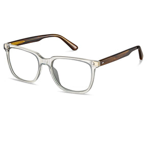 Carfia Kenosha CA5354FL22 Clear Acetate Square Prescription Glasses Eyeglasses for Men, Three-Quarter View