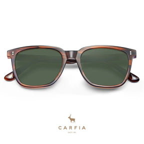 Carfia Kenosha CA5354L02 Brown Striped Acetate Square Polarized Sunglasses for Men, Folded View