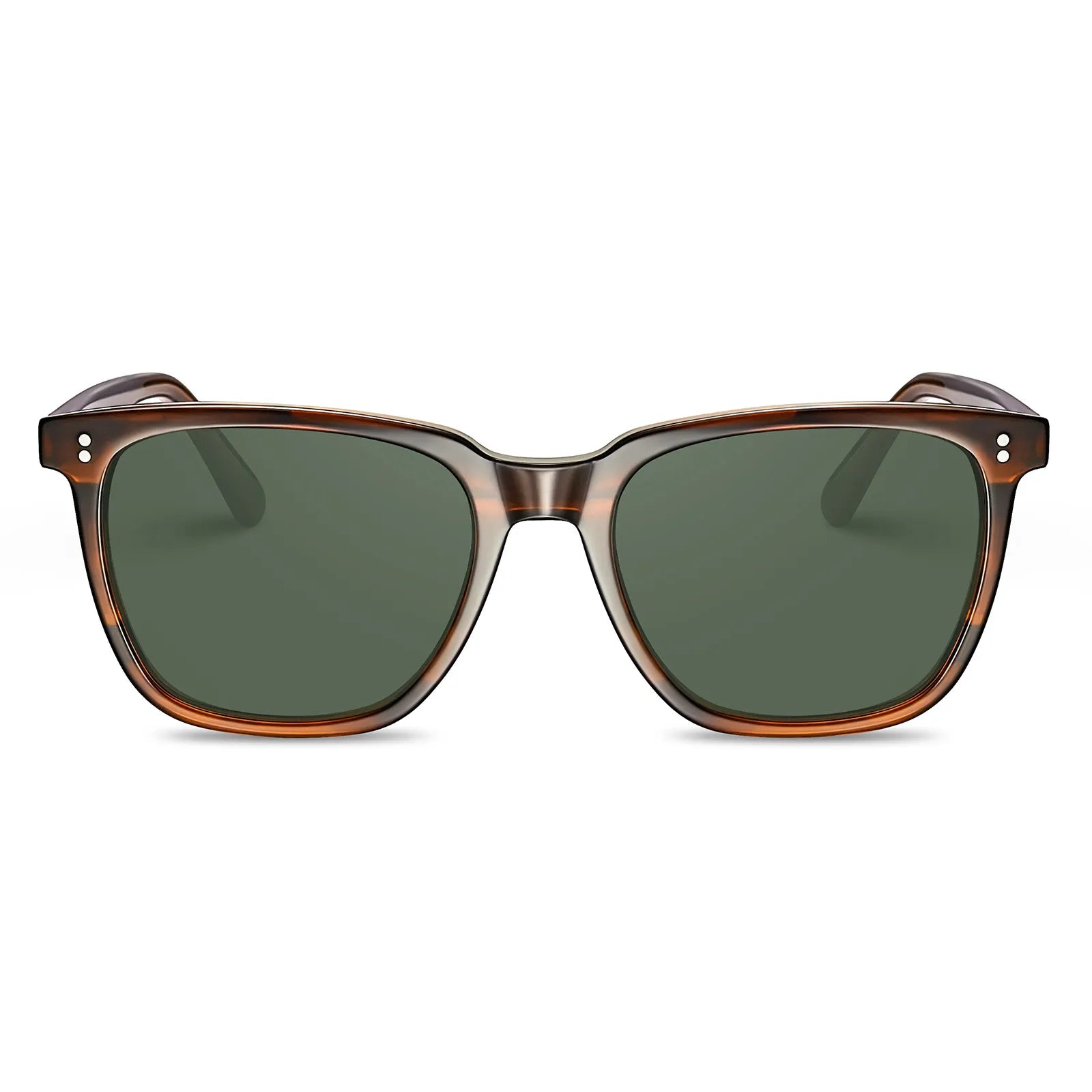 Carfia Kenosha CA5354L02 Brown Striped Acetate Square Polarized Sunglasses for Men, Front View