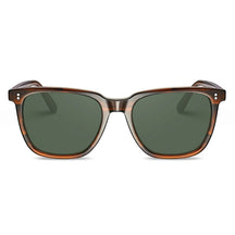 Carfia Kenosha CA5354L02 Brown Striped Acetate Square Polarized Sunglasses for Men, Front View