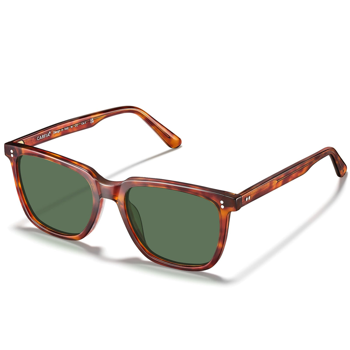 Carfia Kenosha CA5354L16 Tortoise Acetate Wayfarer Polarized Sunglasses for Men, Flatlay View