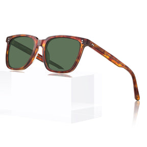 Carfia Kenosha CA5354L16 Tortoise Acetate Wayfarer Polarized Sunglasses for Men, Three-Quarter View