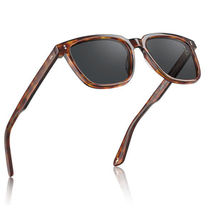 Carfia Kenosha CA5354L26 Tortoise Acetate Square Polarized Sunglasses for Men, Angle View