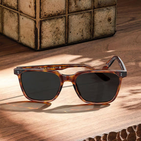 Carfia Kenosha CA5354L26 Tortoise Acetate Square Polarized Sunglasses for Men, Flatlay View