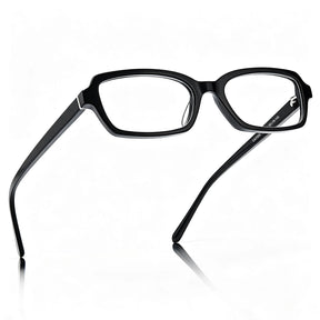 Carfia Leoon CA7033-C1 Black Acetate Rectangle Prescription Glasses Eyeglasses for Unisex, Angle View