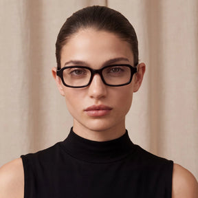 Carfia Leoon CA7033-C1 Black Acetate Rectangle Prescription Glasses Eyeglasses for Unisex, Model View