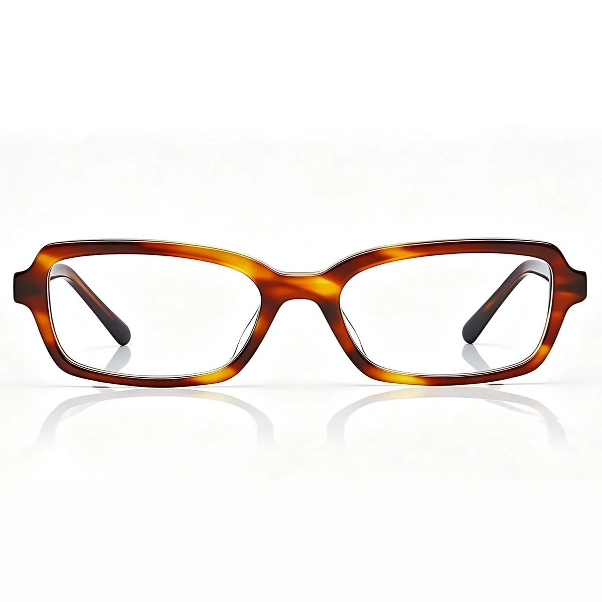 Carfia Leoon CA7033-C2 Tortoise Acetate Rectangle Prescription Glasses Eyeglasses for Unisex, Front View