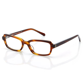Carfia Leoon CA7033-C2 Tortoise Acetate Rectangle Prescription Glasses Eyeglasses for Unisex, Three-Quarter View