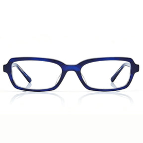 Carfia Leoon CA7033-C3 Navy Acetate Rectangle Prescription Glasses Eyeglasses for Unisex, Front View
