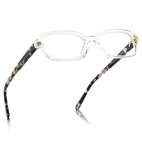 Carfia Leoon CA7033-C4 Transparent Acetate Rectangle Prescription Glasses Eyeglasses for Unisex, Angle View