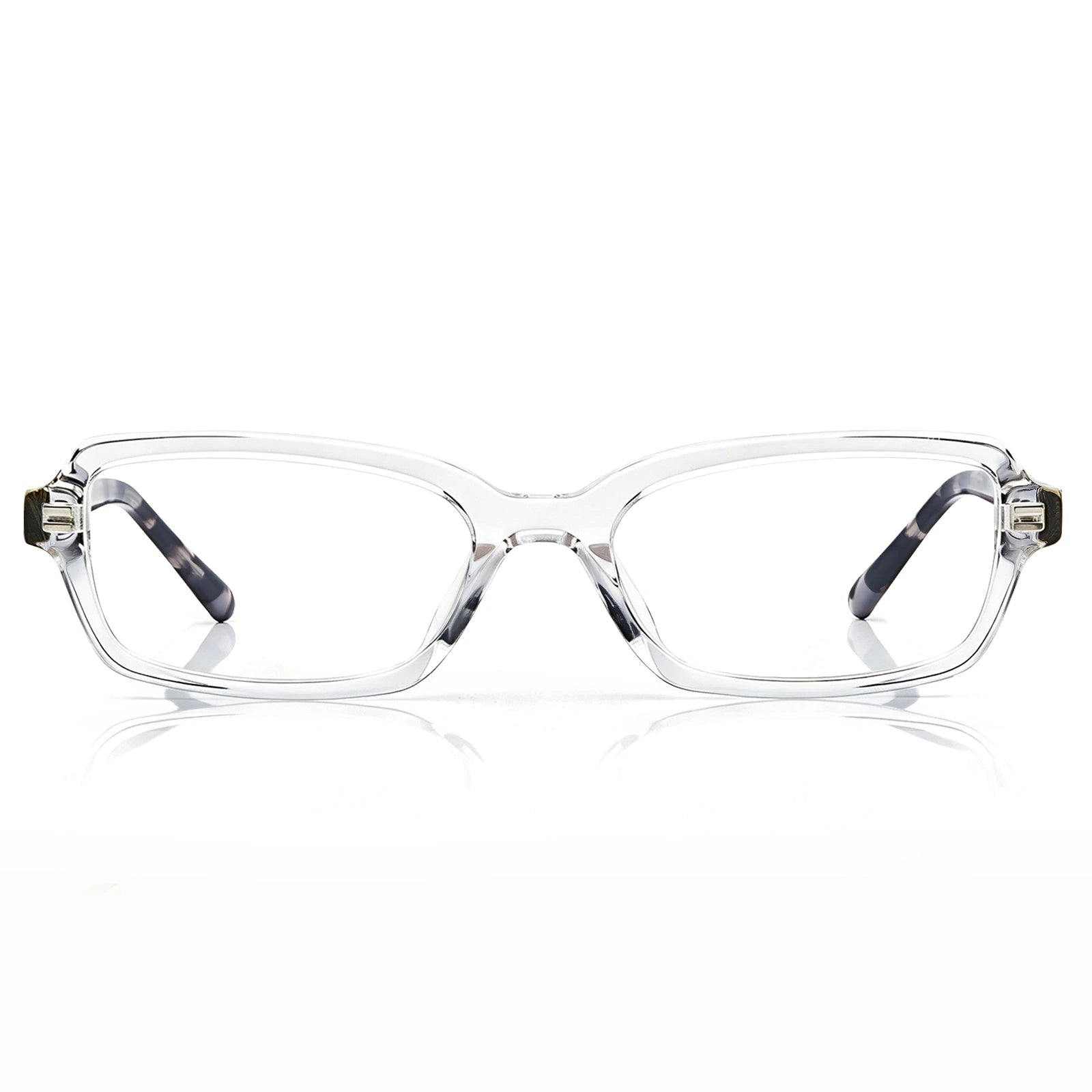 Carfia Leoon CA7033-C4 Transparent Acetate Rectangle Prescription Glasses Eyeglasses for Unisex, Front View