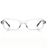 Carfia Leoon CA7033-C4 Transparent Acetate Rectangle Prescription Glasses Eyeglasses for Unisex, Front View