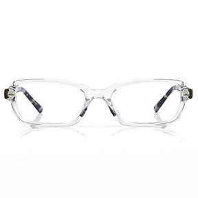 Carfia Leoon CA7033-C4 Transparent Acetate Rectangle Prescription Glasses Eyeglasses for Unisex, Front View