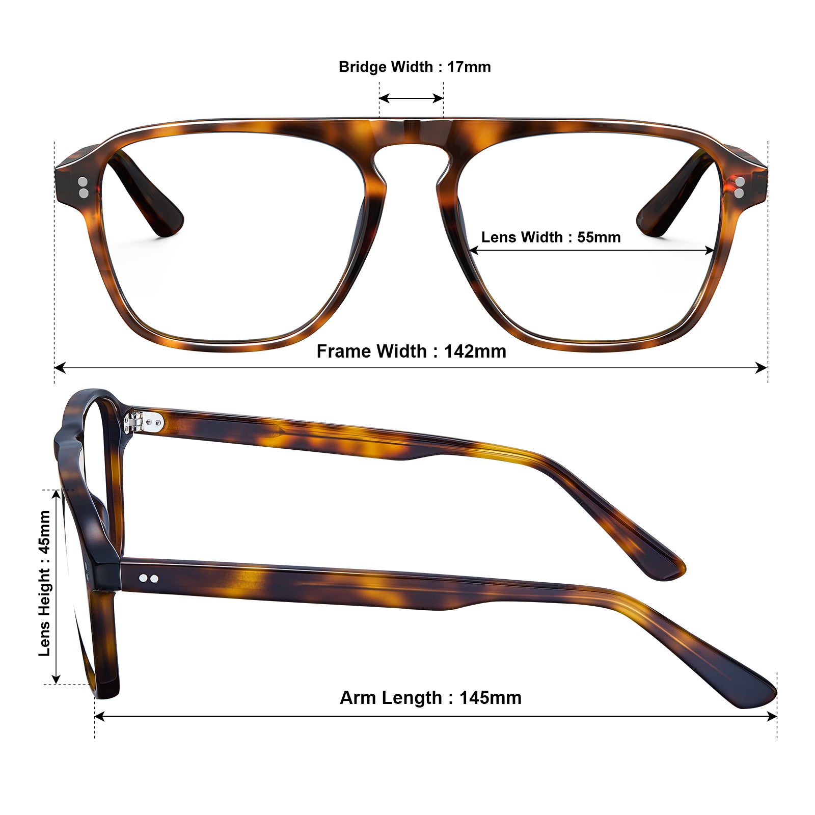 carfia-lightweight-acetate-eyeglasses-prescrition-tortoise-eyewear-ca5355-size