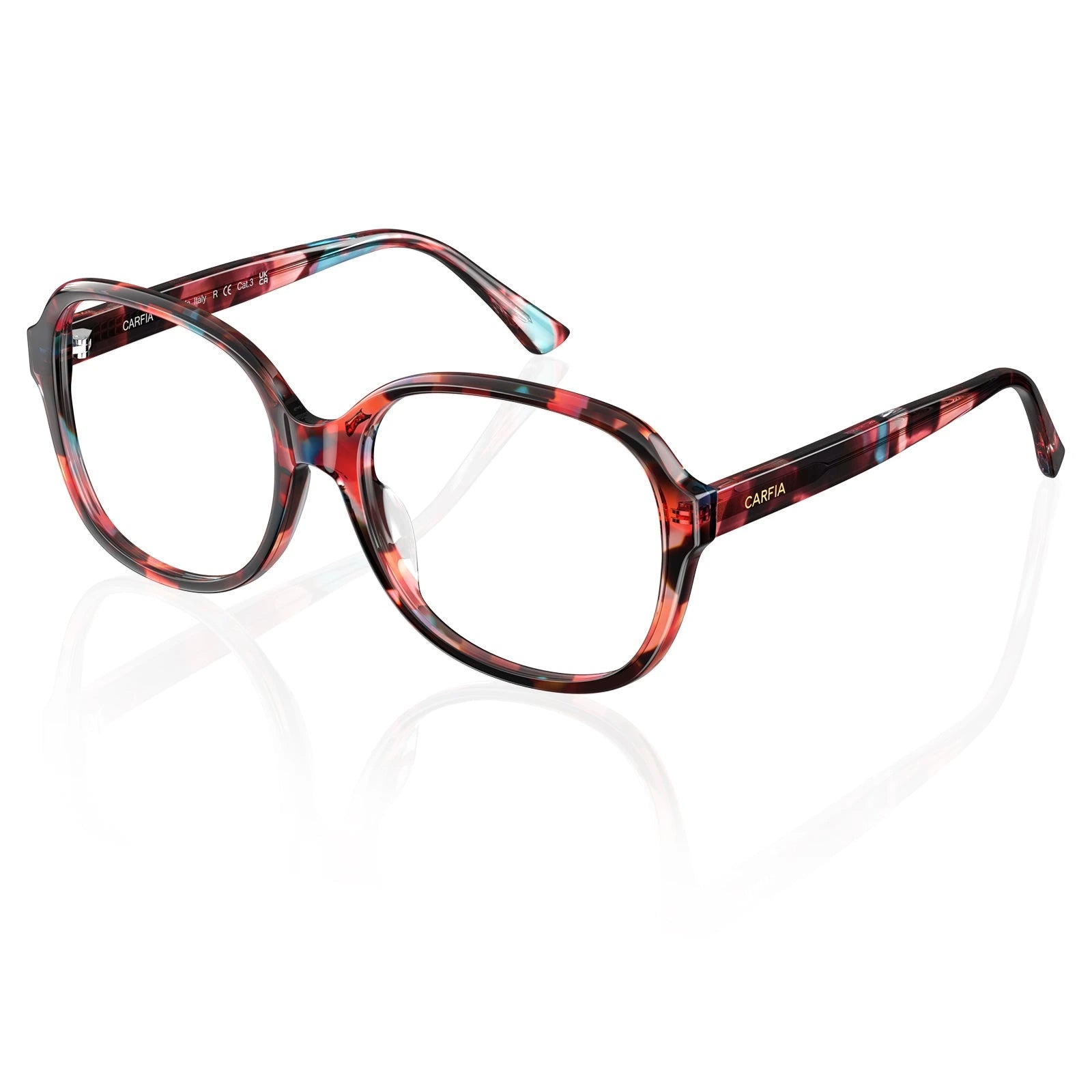 Carfia Matthew CA2024-C07 Tortoise Acetate Square Prescription Glasses Eyeglasses for Women, Angle View