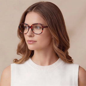Carfia Matthew CA2024-C07 Tortoise Acetate Square Prescription Glasses Eyeglasses for Women, Lifestyle View