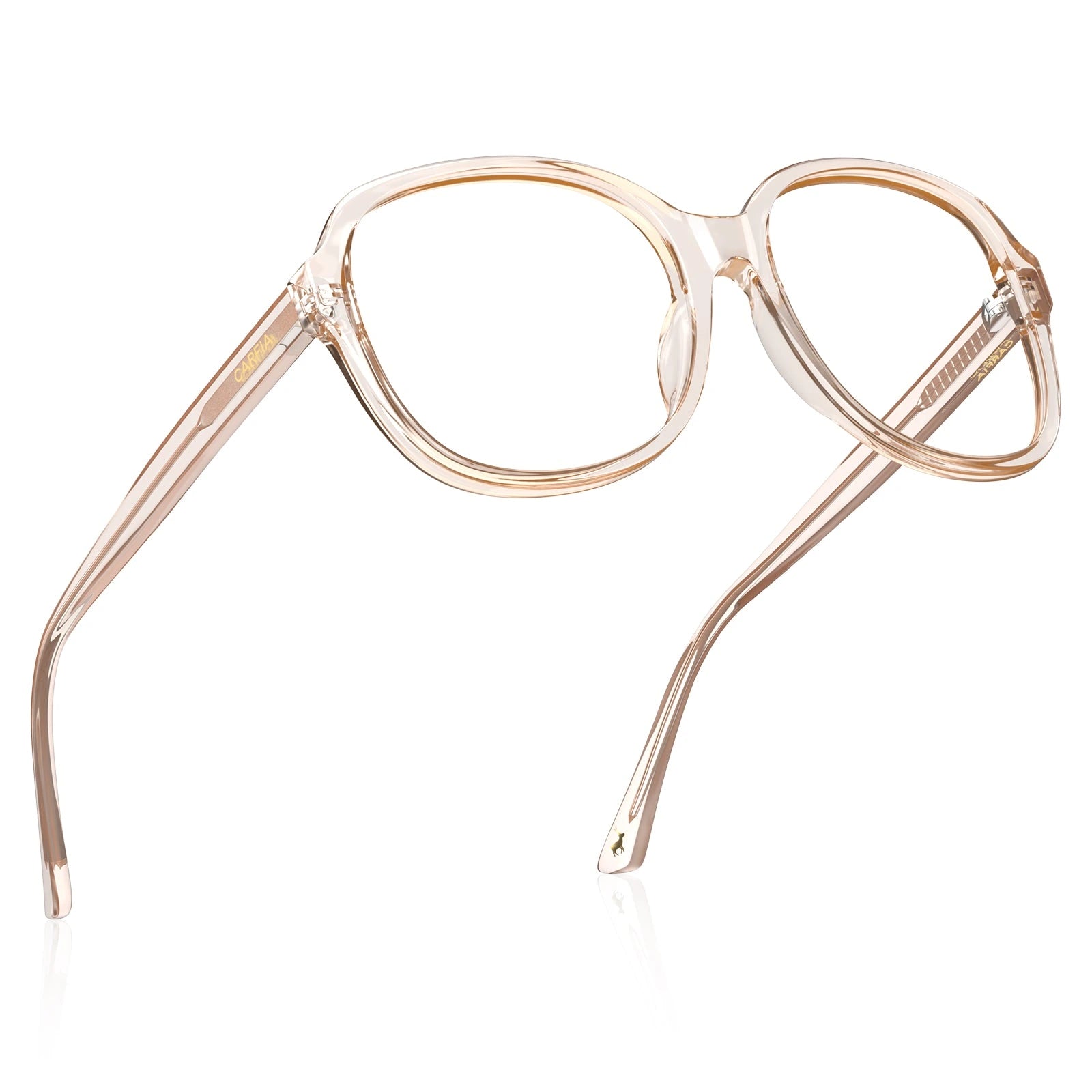 Carfia Matthew CA2024-C09 Pink Acetate Square Prescription Glasses Eyeglasses for Women, Flat Lay View