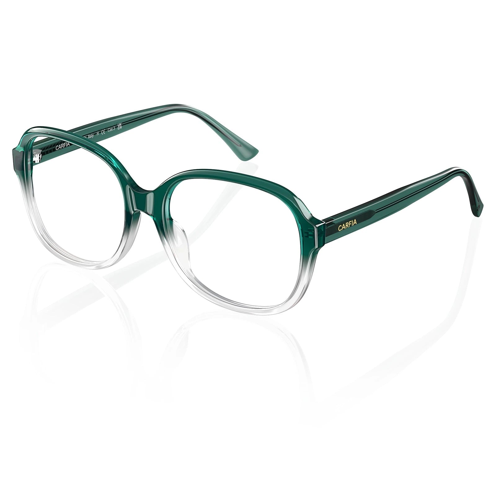 Carfia Matthew CA2024-C13 Green Acetate Square Prescription Glasses Eyeglasses for Women, Angle View