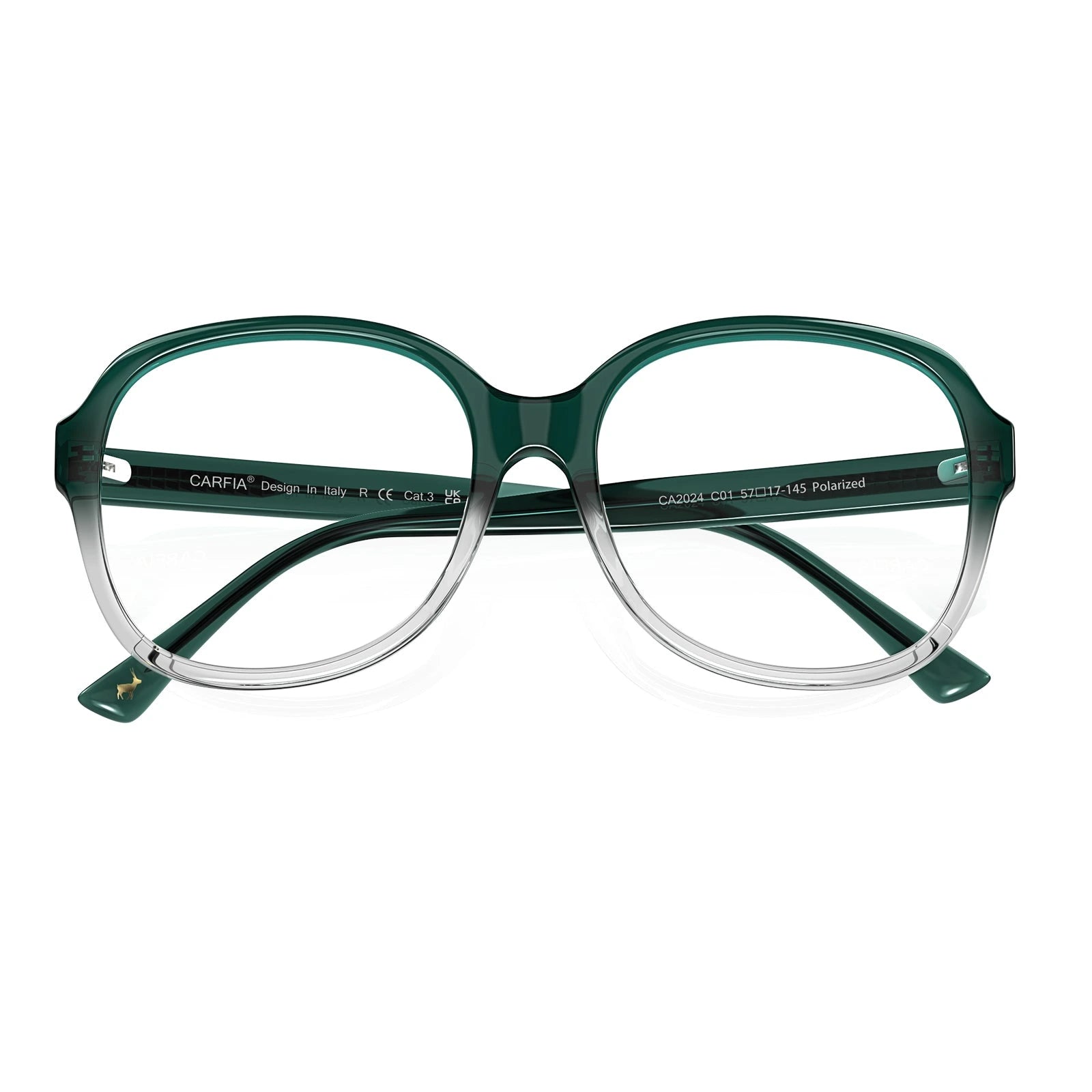 Carfia Matthew CA2024-C13 Green Acetate Square Prescription Glasses Eyeglasses for Women, Detail View