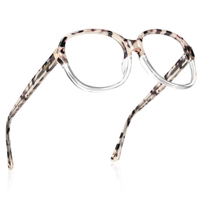 Carfia Matthew CA2024-C14 Tortoise Acetate Square Prescription Glasses Eyeglasses for Women, Angle View