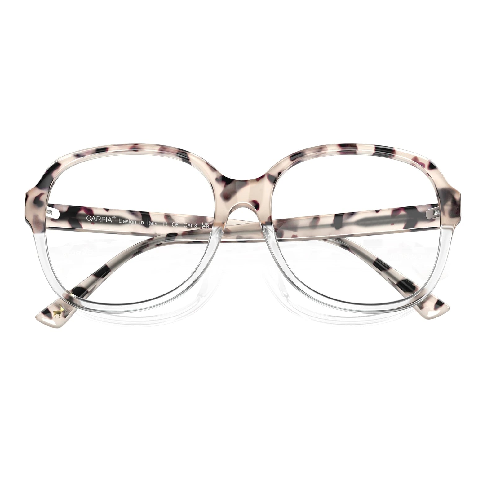 Carfia Matthew CA2024-C14 Tortoise Acetate Square Prescription Glasses Eyeglasses for Women, Detail View