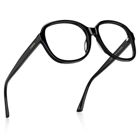Carfia Matthew CA2024FC01 Black Acetate Square Prescription Glasses Eyeglasses for Women, Flat Lay View
