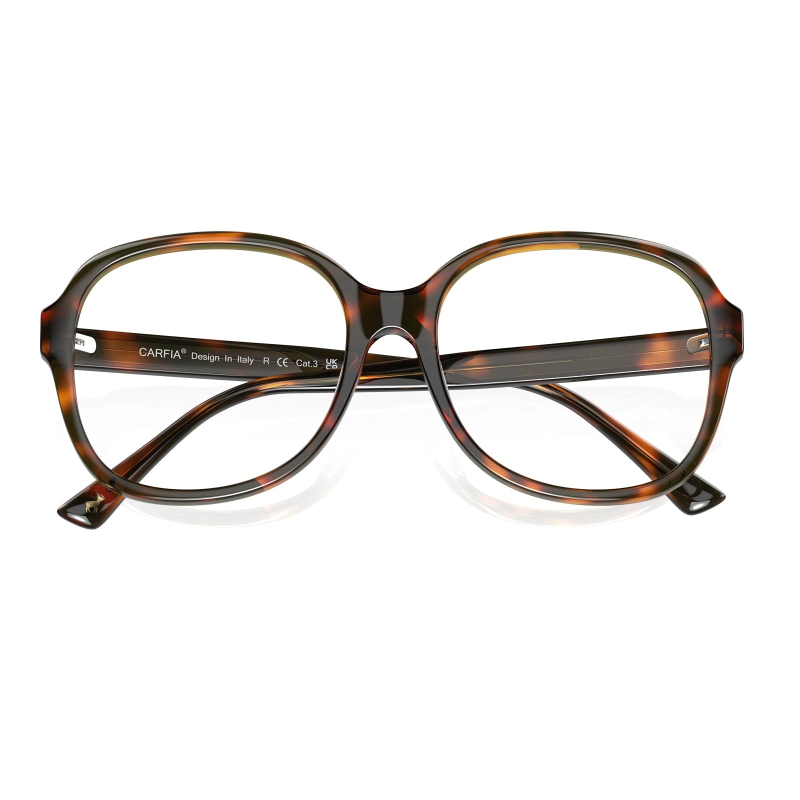 Carfia Matthew CA2024-FC05 Tortoise Acetate Square Prescription Glasses Eyeglasses for Women, Detail View