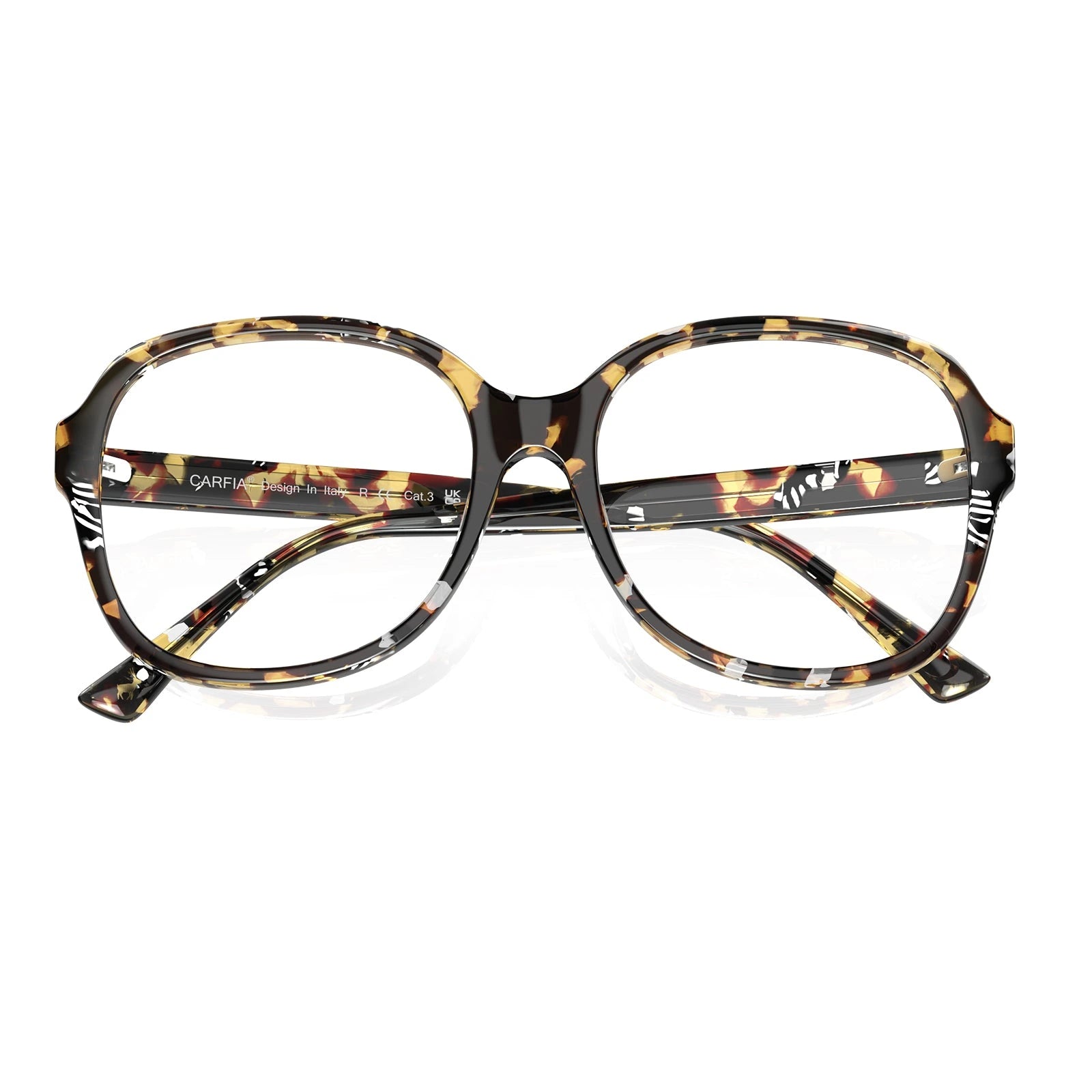 Carfia Matthew CA2024-FC08 Tortoise Acetate Square Prescription Glasses Eyeglasses for Women, Detail View
