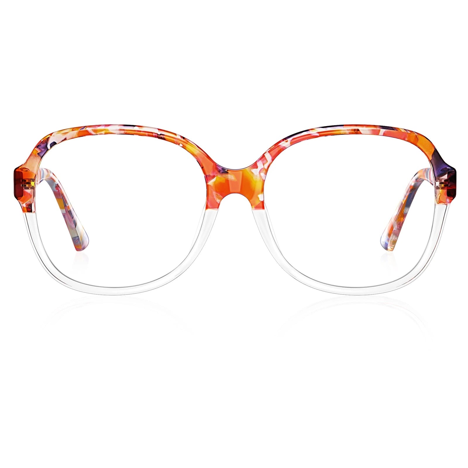 Carfia Matthew CA2024-FC19 Tortoise Acetate Cat-Eye Prescription Glasses Eyeglasses for Women, Front View