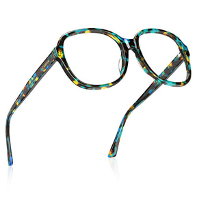 Carfia Matthew CA2024-R02 Tortoise Acetate Square Prescription Glasses Eyeglasses for Women, Angle View