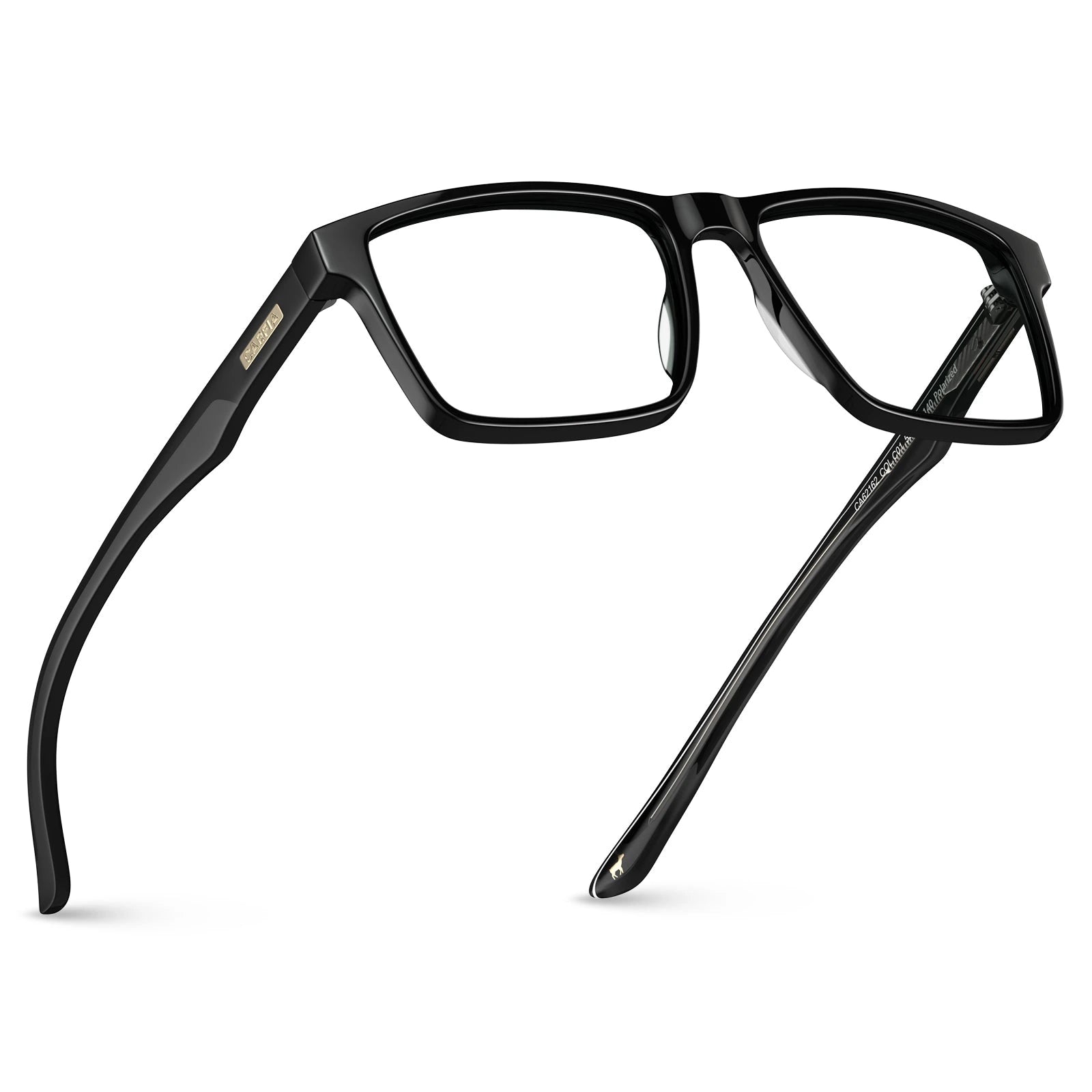 Carfia Matthew CA62162-FC01 Black Acetate Rectangular Prescription Glasses Eyeglasses for Women, Angle View