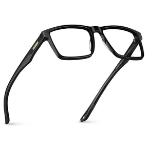 Carfia Matthew CA62162-FC01 Black Acetate Rectangular Prescription Glasses Eyeglasses for Women, Angle View