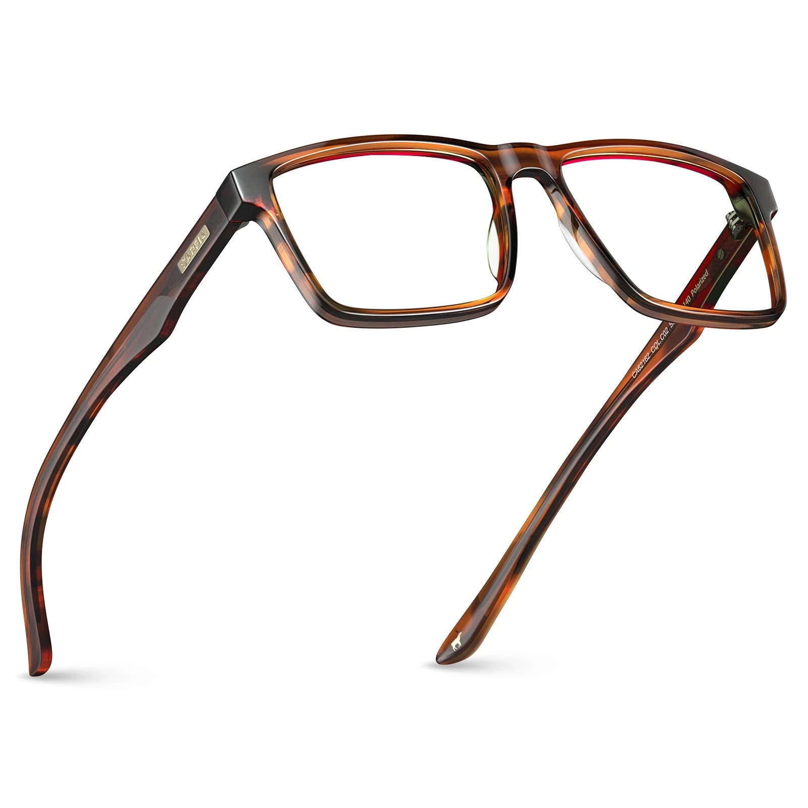Carfia Matthew CA62162-FC02 Brown Acetate Rectangular Prescription Glasses Eyeglasses for Women, Angle View