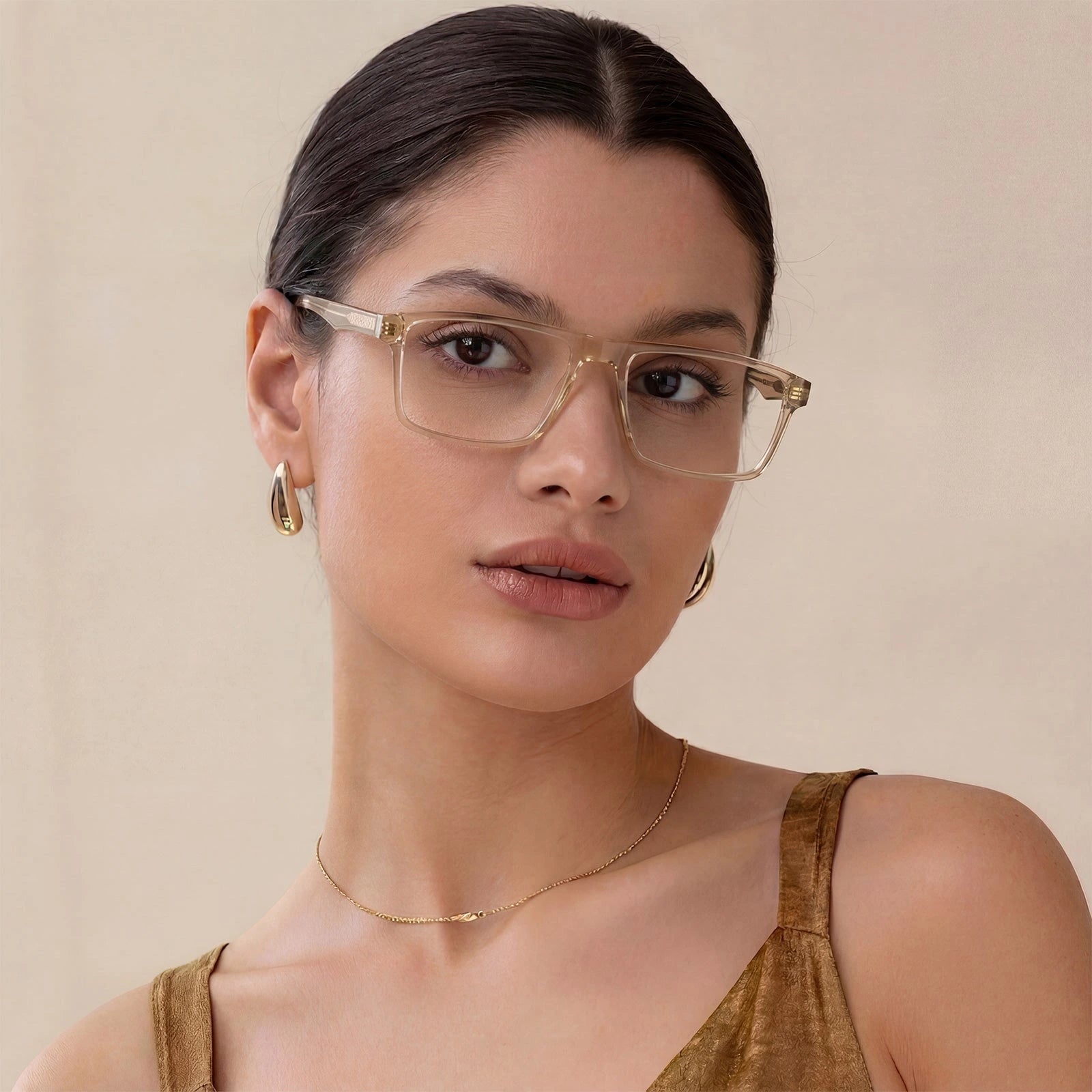 Carfia Matthew CA62162-FC05 Blue Acetate Rectangular Prescription Glasses Eyeglasses for Women, Detail View