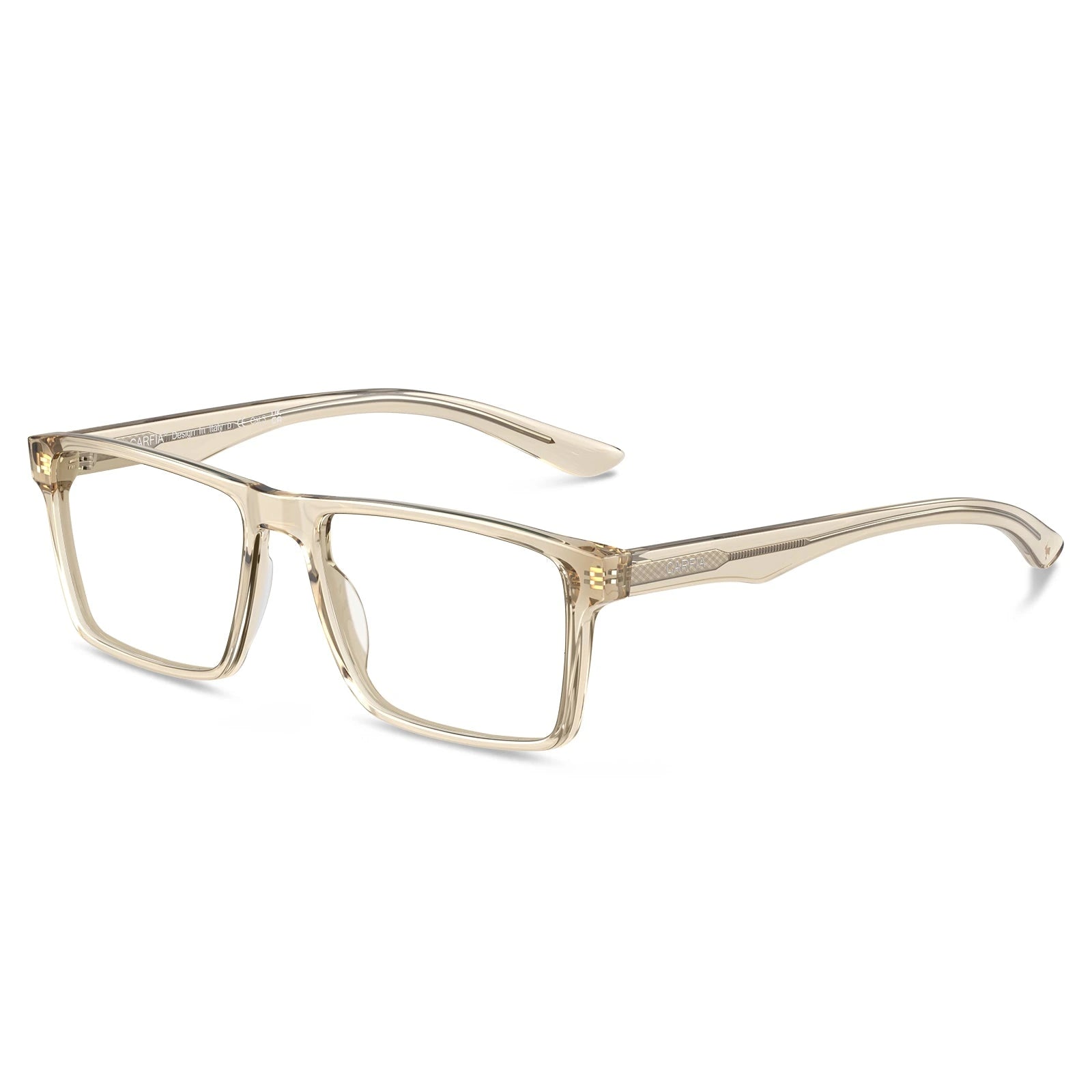 Carfia Matthew CA62162-FC05 Blue Acetate Rectangular Prescription Glasses Eyeglasses for Women, Three-Quarter View