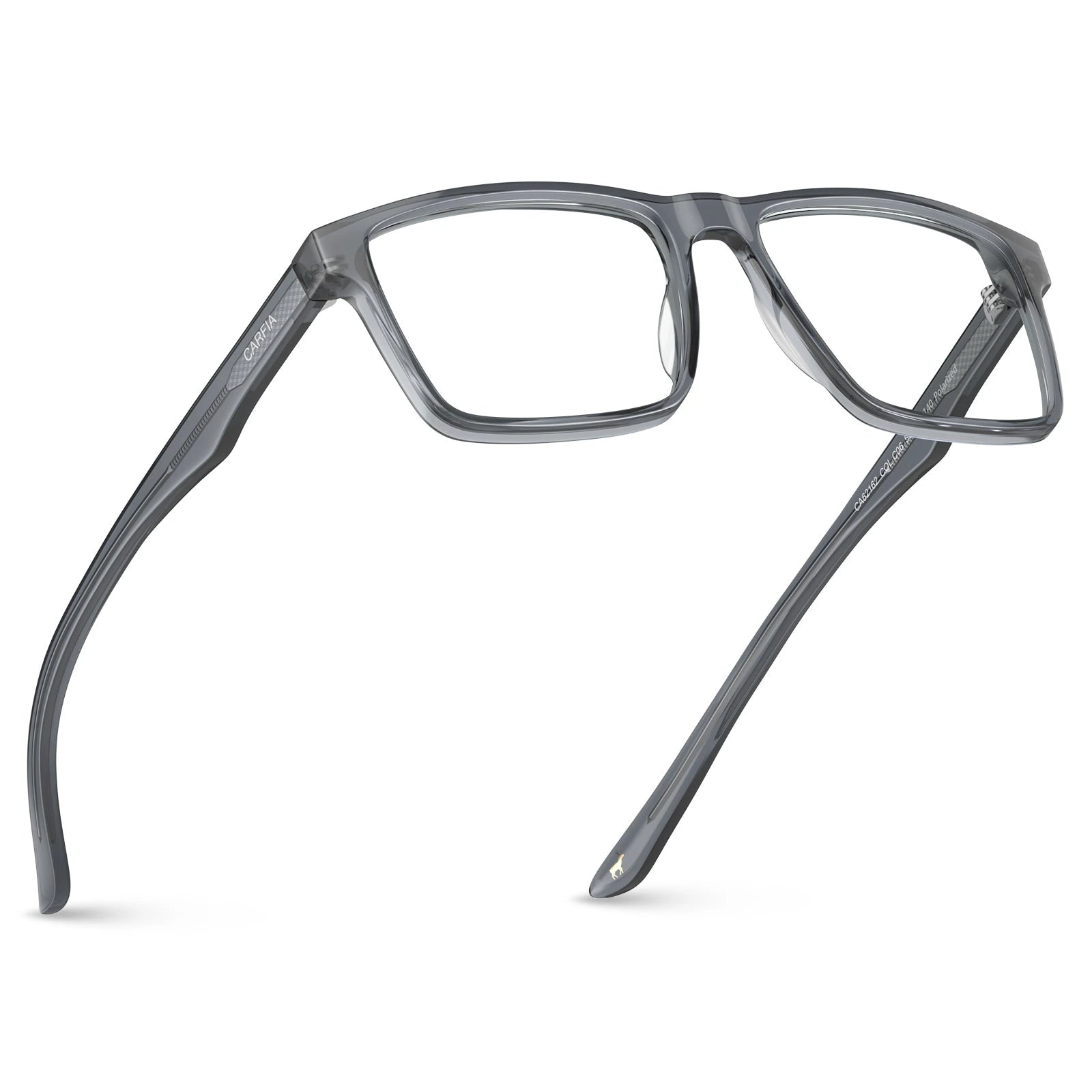 Carfia Matthew CA62162-FC06 Grey Acetate Rectangular Prescription Glasses Eyeglasses for Women, Side View
