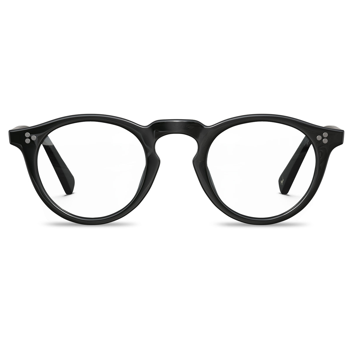 Carfia mesa fc01 unisex black acetate prescription round eyeglasses, front view